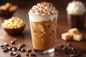 Ice capuccino white coffee bean ar 32 stylize