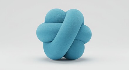 Abstract blue knotted sculpture