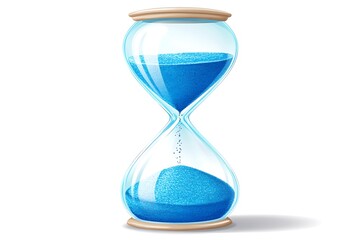 Hourglass with Blue Sand: Time Passing Concept