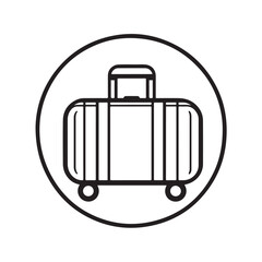 Vector icon of a suitcase. Clean and modern design representing travel, vacation, business trips, and tourism isolated on white background.