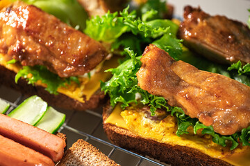 Delicious Grilled Meat Sandwiches