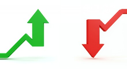 Upward and Downward Trend Arrows:  Visualizing Market Fluctuations and Growth