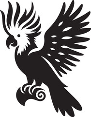 Fototapeta premium bird silhouette, parrot silhouette art vector illustration