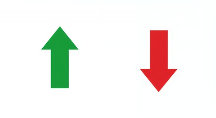 Green Up Arrow and Red Down Arrow:  Visual Representation of Market Trends