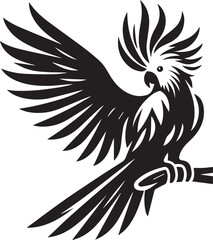 Obraz premium bird silhouette, parrot silhouette art vector illustration