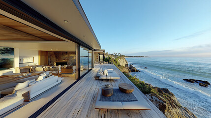 Luxurious oceanfront property with stunning views and modern design, perfect for relaxation