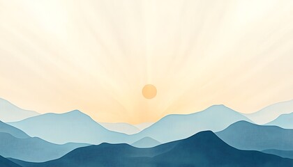 Sunlit Mountain Range Sunrise.