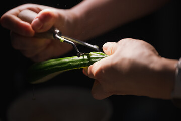 The Moment of Peeling a Cucumber