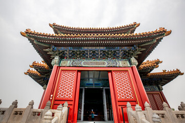 Naklejka premium Beijing is known for its historical and cultural attractions, the Forbidden City, the Great Wall, the Old Summer Palace, luxurious and beautiful royal gardens, and traditional art.