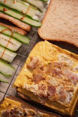 Delicious Bacon and Fried Egg Sandwich