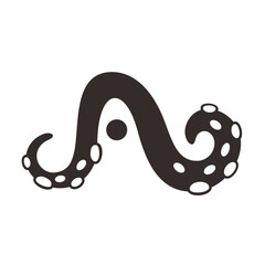 Minimalist Line Style Octopus Tentacle Element Graphic Silhouette Shape
