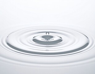 Abstract ripple in a puddle of water on white surface