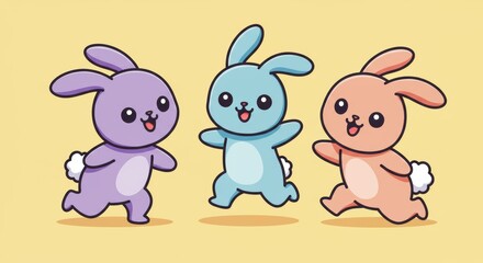 illustration of playing rabbit