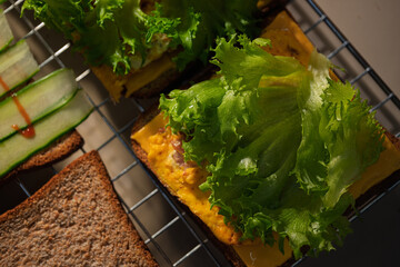 Making Fresh Vegetable Sandwiches
