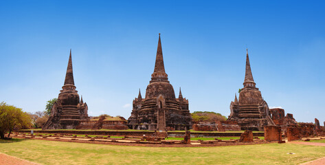 old city with beautiful Thai temples, Ayutthaya, Thailand - Wat Phra Si Sanphet.