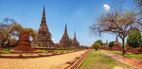 old city with beautiful Thai temples, Ayutthaya, Thailand - Wat Phra Si Sanphet.