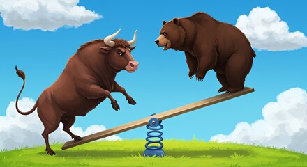 Bull and Bear Seesaw: A Market Metaphor