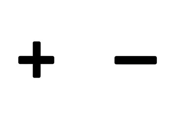 Obraz premium Black minus and plus sign on transparent background 