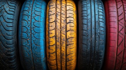 Colorful Stacked Tires