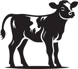 baby cow silhouette vector icon, baby cow logo vector
