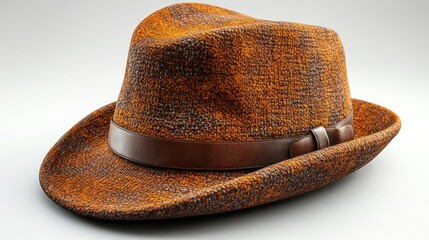 Stylish Brown Fedora Hat with Leather Band