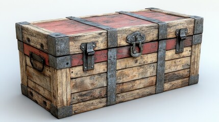 Vintage Wooden Chest: Rustic Charm and Aged Elegance