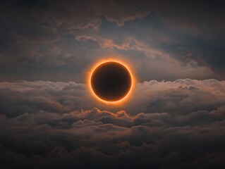 Annular Eclipse Above Storm Clouds.