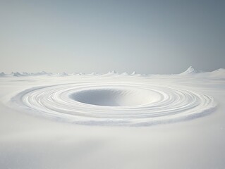 Arctic Circle Ice Hole Landscape.