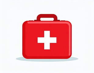 Obraz premium Red First Aid Kit With White Cross