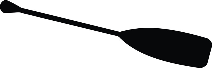 Canoe paddle silhouette vector, Oar black silhouette vector illustration