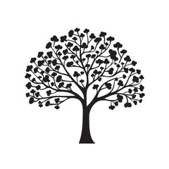 Vector Ginkgo Tree Silhouette Artwork