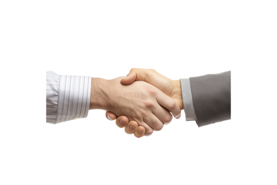 Business handshake agreement deal isolated on transparent background