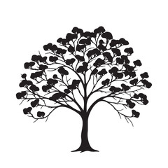 Fototapeta premium Editable Ginkgo Tree Silhouette Vector