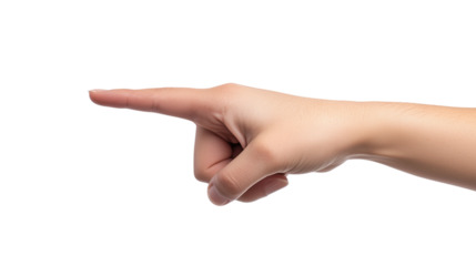 Index finger reaching touch, tap, click, indicate isolated on white background., transparent PNG