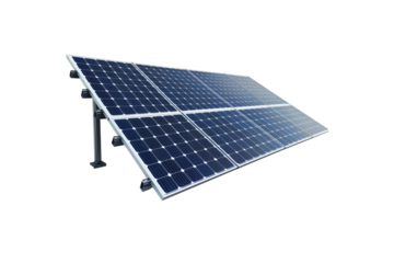 solar panel isolated on with and transparent background ,solar power plant.