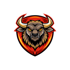 Angry Buffalo Head Mascot