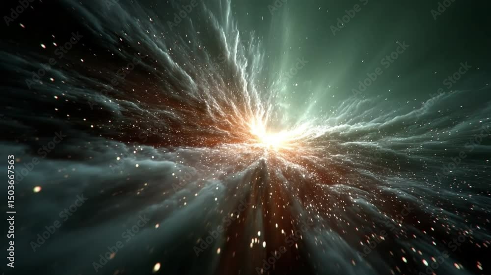 Aufkleber cosmic explosion: an awe-inspiring portrayal of a cosmic explosion, capturing the raw power and beau