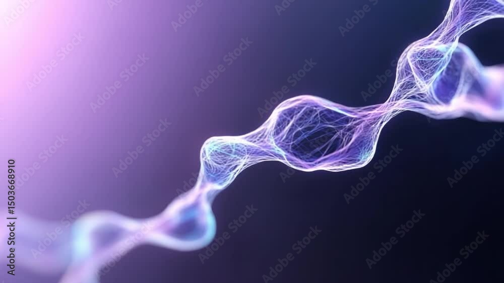 Poster Abstract Neural Network: A mesmerizing close-up captures a digital representation of a neural network, with glowing lines of energy weaving intricate pathways against a gradient backdrop.