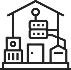 Robotic Warehouse Logistics outline icon 