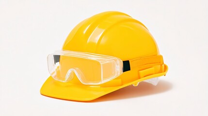 Yellow Hard Hat   Safety Glasses  Construction Safety Equipment