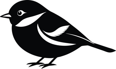 Chickadee icon silhouette vector, Chickadee line art silhouette, Chickadee vector silhouette design. © Jabed