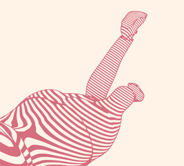 Female leg silhouettes represented in stripes. Legs design element.