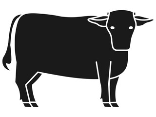 黒い牛のシンプルなシルエット