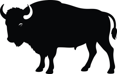 Bison buffalo vector silhouette, bison icon vector silhouette illustration