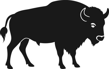 Bison buffalo vector silhouette, bison icon vector silhouette illustration