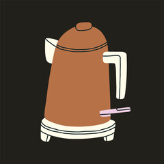 Obraz premium Vector illustration of an electric kettle. Perfect for culinary blogs, instructional manuals, online shopping platforms, product brochures, and promotional materials.