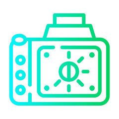 brightness and contrast Line Gradient Icon