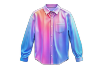 Rainbow colored shirt isolated on transparent background.