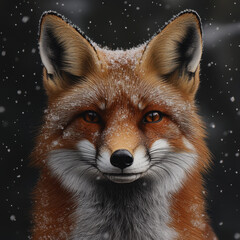 Fototapeta premium A red fox in the snow.