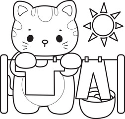Lineart of a bunch of cute cat with various activities.
Outline ofkKawaii animal kitty for scrapbook and sticker.